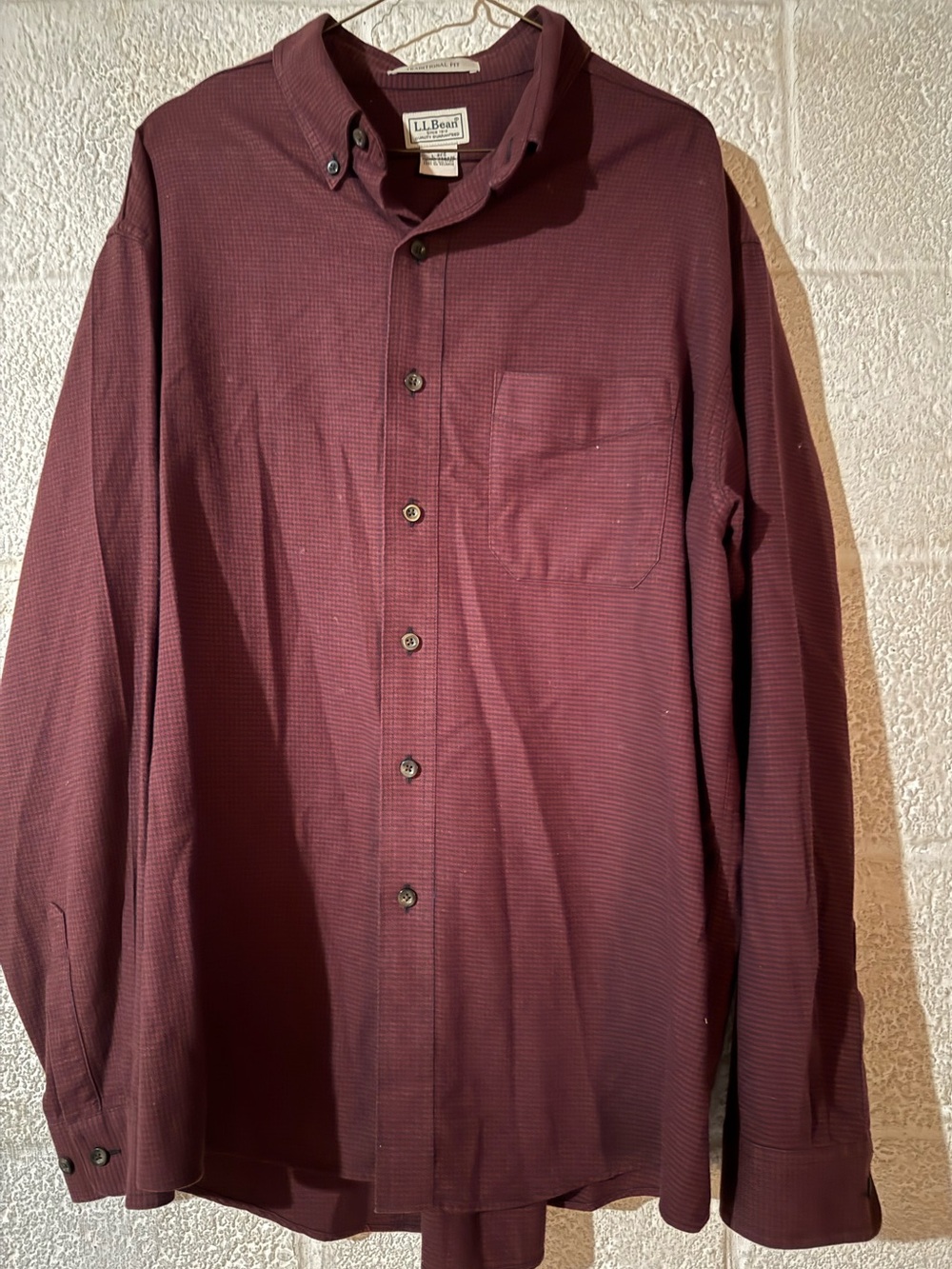 L.L. Bean vintage Men's Burgundy Button-Down Shirt